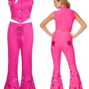 Rodeo Barbie Pink Cowgirl Costume for Adult Girl Wild West Western Outfit Size S